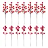 Fleurs décoratives 20 pcs baies simulation pâte rouge faux Noël ornements de baies réalistes de houx.