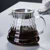 Coffee Pots Leeseph Carafe High Borosilicate Glass Server for Pour Over Ware Clear Pot with Rubber Lid 600ml20oz 231214