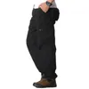 Mäns byxor Herrlastbyxor Casual Multi Pockets Militära Tactical Pants Man Outwear Loose Straight Slacks Long Byxor Plus Size 29-44 231213