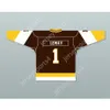 Custom Brown LEMAY 1 Binghamton Broome Dusters Hockey Jersey New Top Sched S-M-L-XL-XXL-3XL-4XL-5XL-6XL