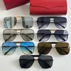 Male brand designer branded sunglasses for men women new pilot black metal frame gray legs UV400 beach sunglasses CT0437 with original box