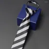 Bow -slipsar ankomster högkvalitativa 6 cm breda smala slips för män affärsarbete slips mode formell blixtlås med presentförpackning