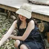 Big Bowknot kadınları ile hassas kova şapkası vizörler balıkçı rüzgar koruma