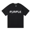 Designer 2024 Tryckt Crewneck T-shirt American High Street Fashion Purple Classic Loose Casual Double Cotton Kortärmad T-shirt för män och kvinnor#01
