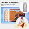 Curtain Christmas Glowing Curtains Festival LED Scene Pendant Hanging Adornment Home Trees Decorate Unique Lace Xmas Ornament Polyester