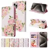 Luksusowy blask folio Flowe Telefon dla iPhone'a 15 plus 14 13 12 11 Pro Max Samsung Galaxy S24 Ultra stylowy brokat wielokrotne gniazda karty skórzane portfel Wspornik Wspornikowy