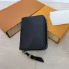 محافظ المصممين محافظ النساء المحافظ على الموضة القصيرة Zippy Wallet Monograms الكلاسيكية السحابية حقيبة الجيب المحفظة عملة معدنية مع صندوق زهور القابض 60067