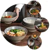 Dinnerware Sets Ceramic Japanese Ramen Bowl Soup Noodle Serving For Udon Pho Salad Pasta 7- Inch