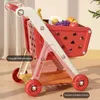 Attrezzi Laboratorio Carrello della spesa giocattolo carrello piccolo per bambini casa da gioco frutta tagliata musica cucina supermercato uomini e ragazze 231214