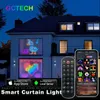 Décorations de Noël 400LEDs Rideaux intelligents Bluetooth App LED String RGB Fairy Lights DIY Affichage de changement de musique pour la décoration de la chambre à coucher de la fenêtre 231214