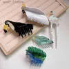 Headwear Hair Accessories Cartoon Animals Acetate Hair Cls Bird Parrot Peacock Duck Owl She Acetic Acid Shark Clip Funny Headwear Hair AccessoriesL231214