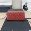 Torebka projektant damskiej torba na ramię 21 cm kawiorowa torba skórzana romboid złoty sprzęt metalowy zapięcie luksusowe łańcuch matelasse torby crossbody uchwyt karty Sacoche