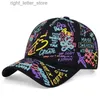 Ball Caps New Cotton Fashion Graffiti Letter Baseball Caps Outdoor Hip Hop Street Trend Sports Sun Hat Men Women Adjustable Four Seasons YQ231214