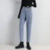 Dames jeans 2024 Casual vintage moeder voor vrouwen hoge taille baggy spijker denim broek bf stijl rechte broeken harem pant a107
