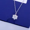 Ожерелье Swarovski, дизайнерское женское ожерелье высшего качества, ожерелья из бисера, красивое ожерелье со снежинками для женщин, элемент кристаллической цепи снежинки на ключицу для женщин