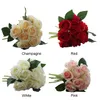 10 Stück künstliche rote Rosenköpfe Blumenstrauß Hochzeit Braut gefälschte Seidenblumen Weihnachtsfeier Valentinstag Home Decorati324U