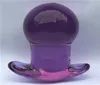 Cristal violet 50mm grand godemichet anal vagin boule verre dilatateur Anal gode perle prostate Massage cul Buttplug Gay Sex Toys 2111307361328