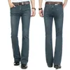 Mäns jeans 2023 Business Casual Pants Man Mid midja Elastic Slim Boot Cut Semiflared Four Seasons Bell Bottom 2638 231213