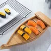 Besteck-Sets 37 x 15 x 3 x 7 cm, japanische Küche, Sushi-Boote, Werkzeuge, Holz, handgefertigt, einfaches Schiff, Sashimi, verschiedene kalte Gerichte, Geschirr, Bar258P