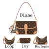 M45985 حلقة Diane Ivy Boulogne Bag Bag Womens Flower Half Moen Mens Coot Counter Counter Fact