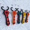 Latest Colorful Ox Horn Style Thick Glass Hand Pipes Handmade Portable Filter Herb Tobacco Spoon Bowl Smoking Bong Cigarette Holder Tube DHL