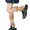 Chaussettes femme mode fantaisie couleur arc-en-ciel tricoté japonais large