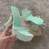 Elbise Ayakkabı 2023 Roman Strappy Thunky High Topuk Peep Toe Ayak Bileği Çapraz Dantel Up Platform Pompalar Yaz Sandalet Kadın Pompa Ayakkabı