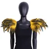 Foulards 2 pièces épaulettes d'épaule de plumes châle noir pour femmes accessoires de vêtements de mode Halloween Cosplay haussements d'épaules