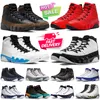 with box 9 basketball shoes for men 9s Bred Patent Cool Grey Racer Blue UNC Black white Fire Red mens outdoor sports trainers sneakers