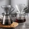 Coffee Pots Dripper 600ml Pot Server Maker Brewing 12Pc with Glass Filter Cup Funnel Drip Coffeeware Set 231214