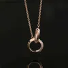 Pendanthalsband 925 Sterling Silver Double Circle Roman siffra halsband Enkelt och mångsidiga smycken för kvinnors jubileumsgåva Q231214