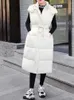 Gilet pour femmes Automne hiver féminine Fashion Fashion Long Coton Viette femme décontractée épaisse chaude sans manches à lacets à lacets à lacets