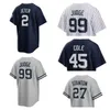 Maillot de baseball pour enfants Aaron Judge Juan Soto Anthony Volpe Anthony Rizzo Giancarlo Stanton Gleyber Torres Jasson Dominguez Gerrit Cole Derek Jeter Alex Chemise