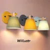 Willlustr Wall Lamp Sconce Color Fabric Shade Oak Wood Wood Arm Arm Wall Sconce Scones