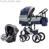 Barnvagnar# 2023 Ny babyvagn Baby Barnvagn 3 i 1 Hög Landscape -bilvagn med Bassinet Nyfödd Portable Travel Baby Carriage L230625 Q231215