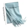 Scarves 2023 Tassel Long Knitted Unisex Couple Imitation Cashmere Neck Scarf Solid Soft Oversized Shawls Thickened Warm Muffler