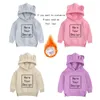 Jackets Kids Baby Boy Girl Clothes Cute Bear Ear Fleece Hoodie Toddler Winter Sweatshirt Outfits Children Solid Pullover Clothing 231214