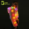 Women's Fur Faux Fur Christmas Multicolor Stage Clothes Hooded Women LED Luminous Faux Fur Coat Lady Bar dance Show Nightclub Clothes 231213