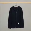 Hommes et femmes pull créateur de mode Thombrownsweatshirt invisible quatre barres motif sombre manteau maille tricoté fermeture éclair à capuche à capuche