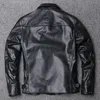 Мужская кожаная искусственная кожа, черная мягкая куртка из воловьей кожи, мужское пальто из натуральной кожи, мужская одежда больших размеров для папы, S-5XL 231213