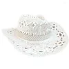 Berets Hollow Out Bride Letter Cowgirl Hat Novelty Cowboy Summer Beach Western Fancy Dress Accessory Drop194J