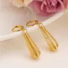 Bigwigs Jewelry Orecchini a buco riempito in oro giallo 18k con forma a molla graduata, lungo, nuovo, in confezione regalo, 247x