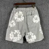 Shorts masculinos calções kapok espuma impressão homens mulheres 1 1 solto algodão cinza verão shorts t231214