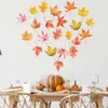 18pcs/set Maple Leaves Happy Fall Autumn Wall Stickers for Kitchen Festival Room Decoration Wall Decals for Window Glass Decor