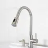 Kitchen Faucets Faucet Pull Down Sink With Soap Dispenser Satin Nickel