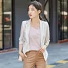 Kvinnors kostymer S-3XL Kvinnor Blazer Jacket Stripe Thin Three Quarter Sleeve Slim Spring Summer Autumn Casual Office Work Plus Size Black