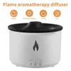 Essential Oils Diffusers 360ml Air Humidifier Volcanic Flame Aroma Diffuser Essential Oil USB Portable with Smoke Ring Night Light Lamp Fragrance 231213