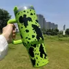 40oz Tumbler Designer Tumblers Leopard Milk Design Rostfritt stål med logotyphandtag Lock Straw Beer Mugg Water Bottle Outdoor Camping Cup