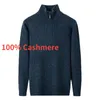 Pulls pour hommes Arrivée Mode Demi-haut Col à glissière 100% Pull en cachemire Hommes d'hiver Épaissie Business Casual Plus Taille S - 3XL4XL5XL 231213