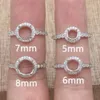 Sterling Silver 5*5/6*6/7*7/8*8mm Semi mount ring adjustable blank support claws Setting S925 base without stone for DIY Inlay